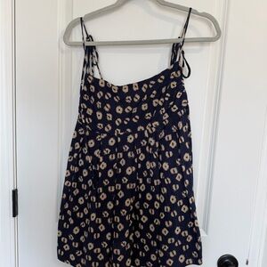Navy and Beige Floral tank